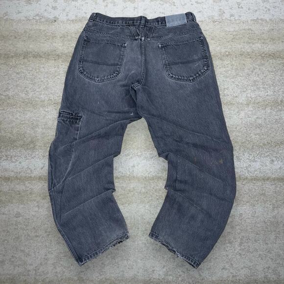 Vintage Skater Jeans MFG Girbaud Smoke Black Wash Baggy Tapered Leg Denim Y2K - Picture 1 of 6